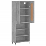 Credenza Grigio Cemento 69,5x34x180 cm in Legno Multistrato