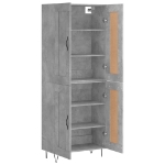 Credenza Grigio Cemento 69,5x34x180 cm in Legno Multistrato