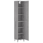 Credenza Grigio Sonoma 34,5x34x180 cm in Legno Multistrato