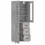 Credenza Grigio Cemento 69,5x34x180 cm in Legno Multistrato