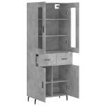 Credenza Grigio Cemento 69,5x34x180 cm in Legno Multistrato