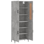 Credenza Grigio Cemento 69,5x34x180 cm in Legno Multistrato