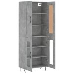 Credenza Grigio Cemento 69,5x34x180 cm in Legno Multistrato