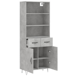 Credenza Grigio Cemento 69,5x34x180 cm in Legno Multistrato