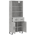 Credenza Grigio Cemento 69,5x34x180 cm in Legno Multistrato