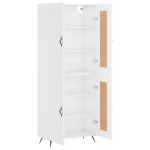 Credenza Bianco Lucido 69,5x34x180 cm in Legno Multistrato