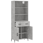 Credenza Grigio Cemento 69,5x34x180 cm in Legno Multistrato