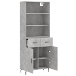 Credenza Grigio Cemento 69,5x34x180 cm in Legno Multistrato