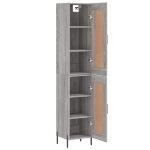 Credenza Grigio Sonoma 34,5x34x180 cm in Legno Multistrato