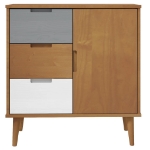 Credenza MOLDE Marrone 76,5x40x80 cm in Legno Massello di Pino