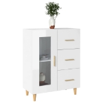 Credenza 69,5x34x90 cm in Legno Multistrato Bianco Lucido