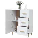 Credenza 69,5x34x90 cm in Legno Multistrato Bianco Lucido