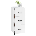 Credenza Bianco Lucido 34,5x34x90 cm in Legno Multistrato