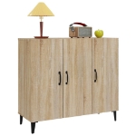 Credenza Rovere Sonoma 90x34x80 cm in Legno Multistrato