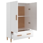 Credenza Bianco Lucido 70x31x115 cm in Legno Multistrato