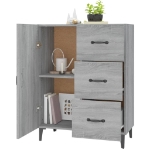 Credenza Grigio Sonoma 69,5x34x90 cm in Legno Multistrato