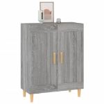 Credenza Grigio Sonoma 69,5x34x90 cm in Legno Multistrato