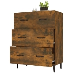 Credenza Rovere Fumo 69,5x34x90 cm in Legno Multistrato