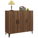 Credenza Rovere Marrone 90x34x80 cm in Legno Multistrato