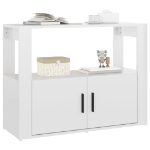 Credenza Bianco Lucido 80x30x60 cm in Legno Multistrato