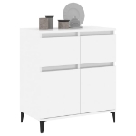 Credenza Bianco Lucido 60x35x70 cm in Legno Multistrato