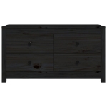 Armadietto Miele nero 100x40x54 cm in Legno Massello di Pino