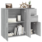 Credenza Grigio Sonoma 91x29,5x75 cm in Legno Multistrato