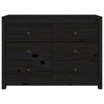 Armadietto Miele Nero 100x40x72 cm in Legno Massello di Pino