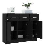 Credenza Nera 91x28x75 cm in Legno Multistrato