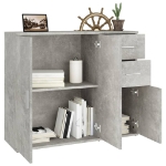 Credenza Grigio Cemento 91x29,5x75 cm in Legno Multistrato