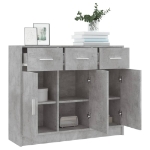 Credenza Grigio Cemento 91x28x75 cm in Legno Multistrato