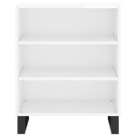 Credenza Bianco Lucido 57x35x70 cm in Legno Multistrato