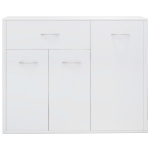 Credenza Bianco Lucido 88x30x70 cm in Truciolato