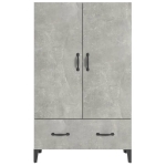 Credenza Grigio Cemento 70x31x115 cm in Legno Multistrato