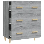 Credenza Grigio Sonoma 70x34x90 cm in Legno Multistrato