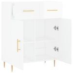 Credenza 69,5x34x90 cm in Legno Multistrato Bianco Lucido