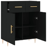 Credenza Nera 69,5x34x90 cm in Legno Multistrato