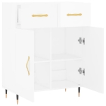 Credenza 69,5x34x90 cm in Legno Multistrato Bianco Lucido