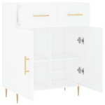 Credenza Bianca 69,5x34x90 cm in Legno Multistrato