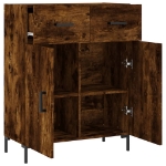 Credenza Rovere Fumo 69,5x34x90 cm in Legno Multistrato