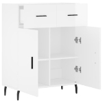 Credenza 69,5x34x90 cm in Legno Multistrato Bianco Lucido