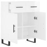 Credenza 69,5x34x90 cm in Legno Multistrato Bianco Lucido