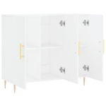 Credenza Bianca 90x34x80 cm in Legno Multistrato