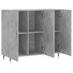 Credenza Grigio Cemento 90x34x80 cm in Legno Multistrato