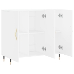 Credenza Bianca 90x34x80 cm in Legno Multistrato