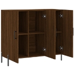 Credenza Rovere Marrone 90x34x80 cm in Legno Multistrato