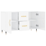 Credenza Bianco Lucido 100x36x60 cm in Legno Multistrato