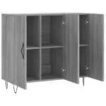 Credenza Grigio Sonoma 90x34x80 cm in Legno Multistrato