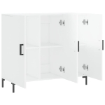 Credenza Bianco Lucido 90x34x80 cm in Legno Multistrato