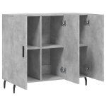 Credenza Grigio Cemento 90x34x80 cm in Legno Multistrato